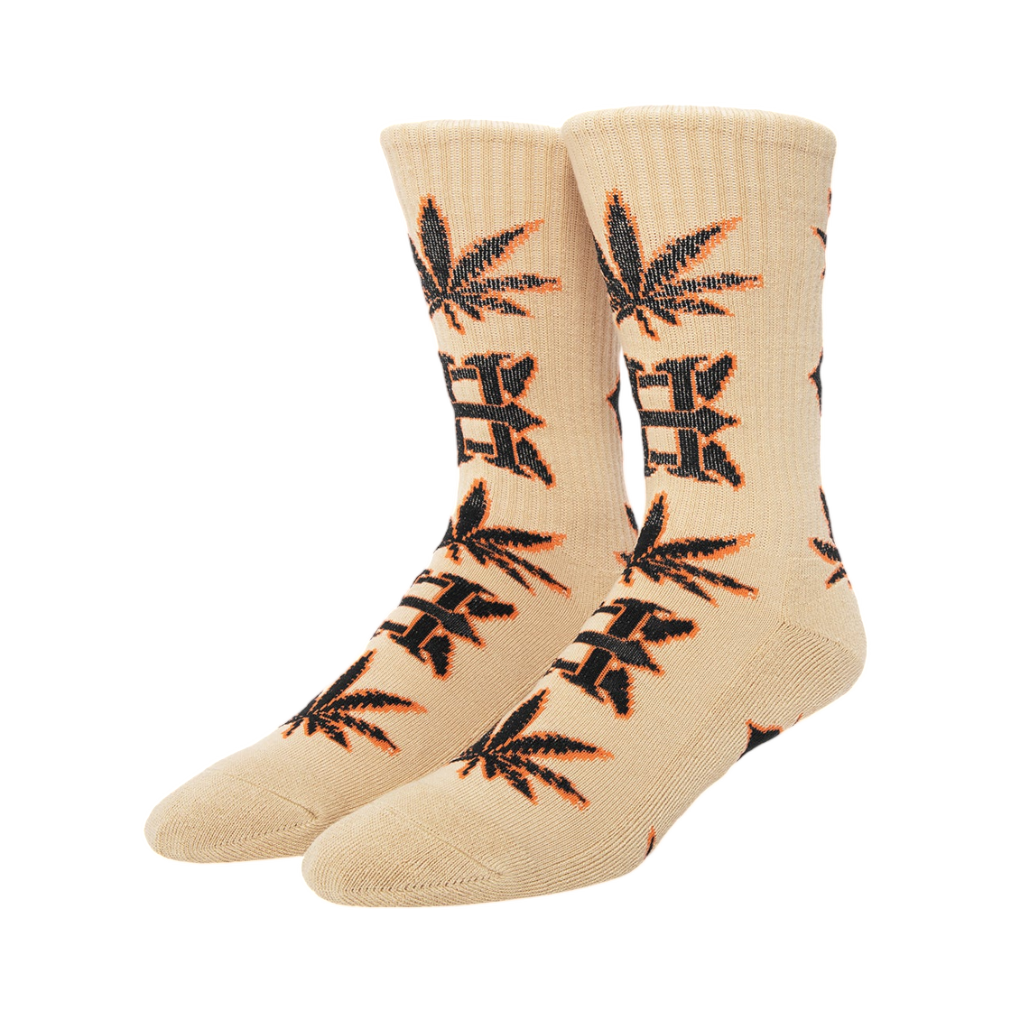 허프 x 에비센 스케이트보드 로고 삭스 베이지(HUF x Evisen Skateboards Logo Socks Beige)