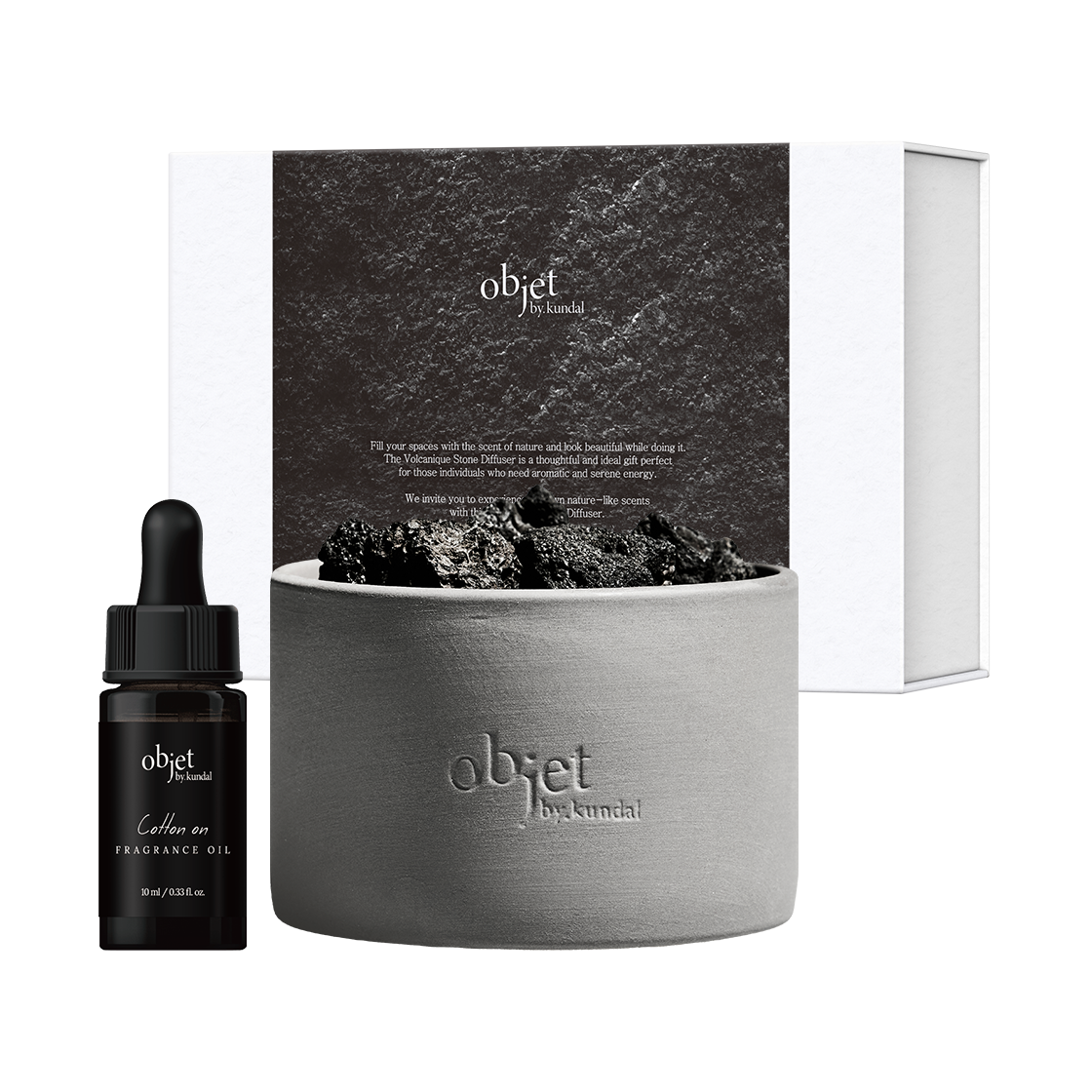 001 OBJET BY KUNDAL perfume volcanique stone diffuser gift set