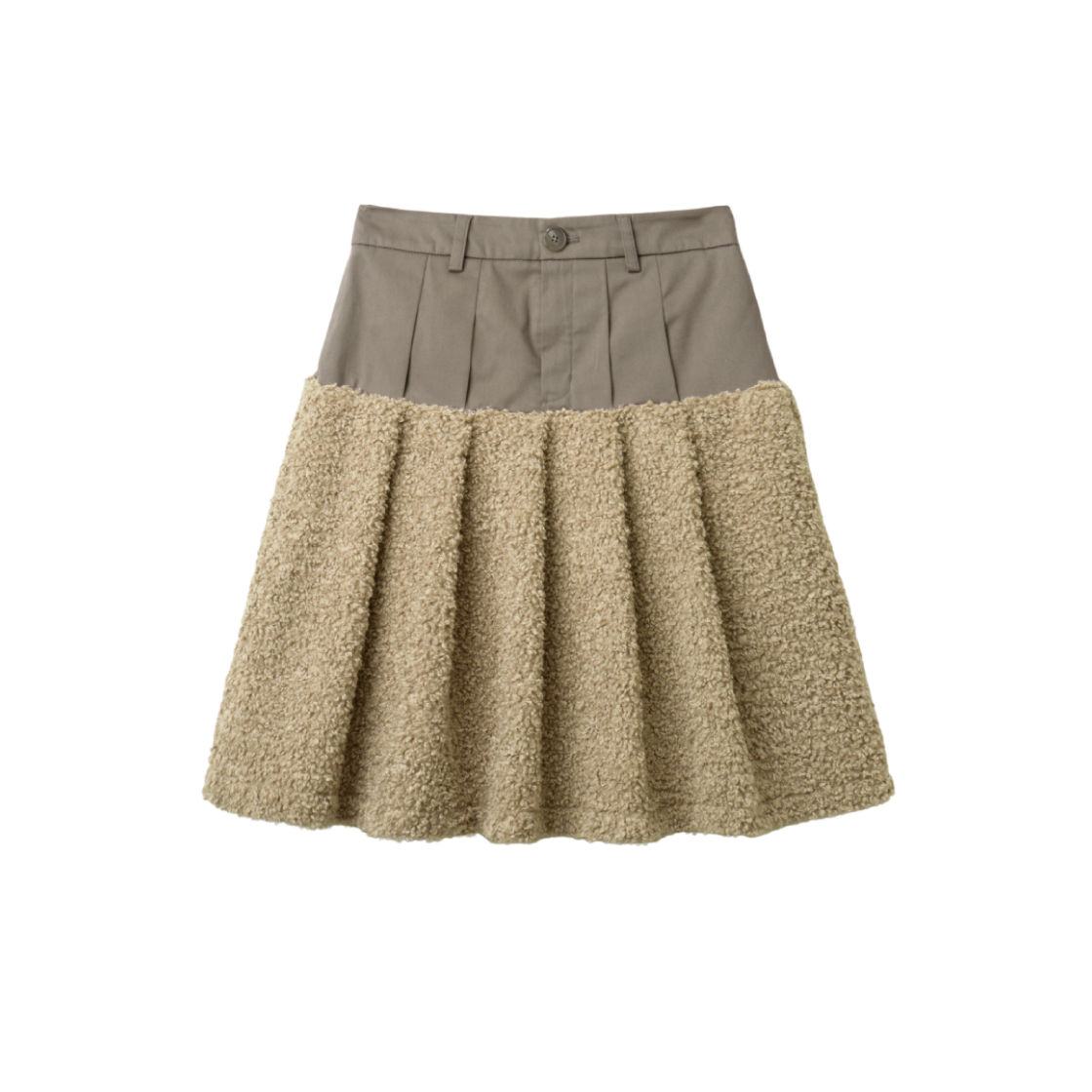 피브스 피브스 플러피 미디 스커트 베이지