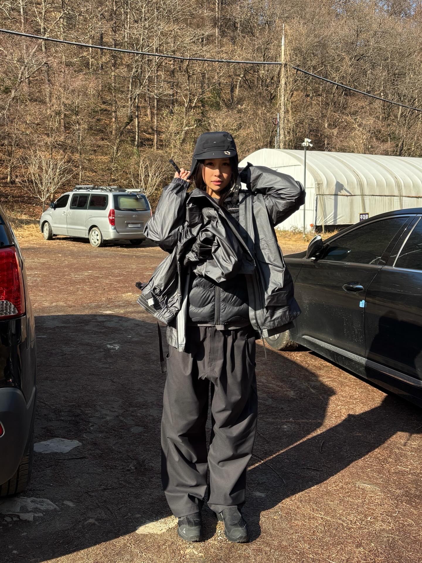 Roa Hiking Minaar Black 착용 스타일