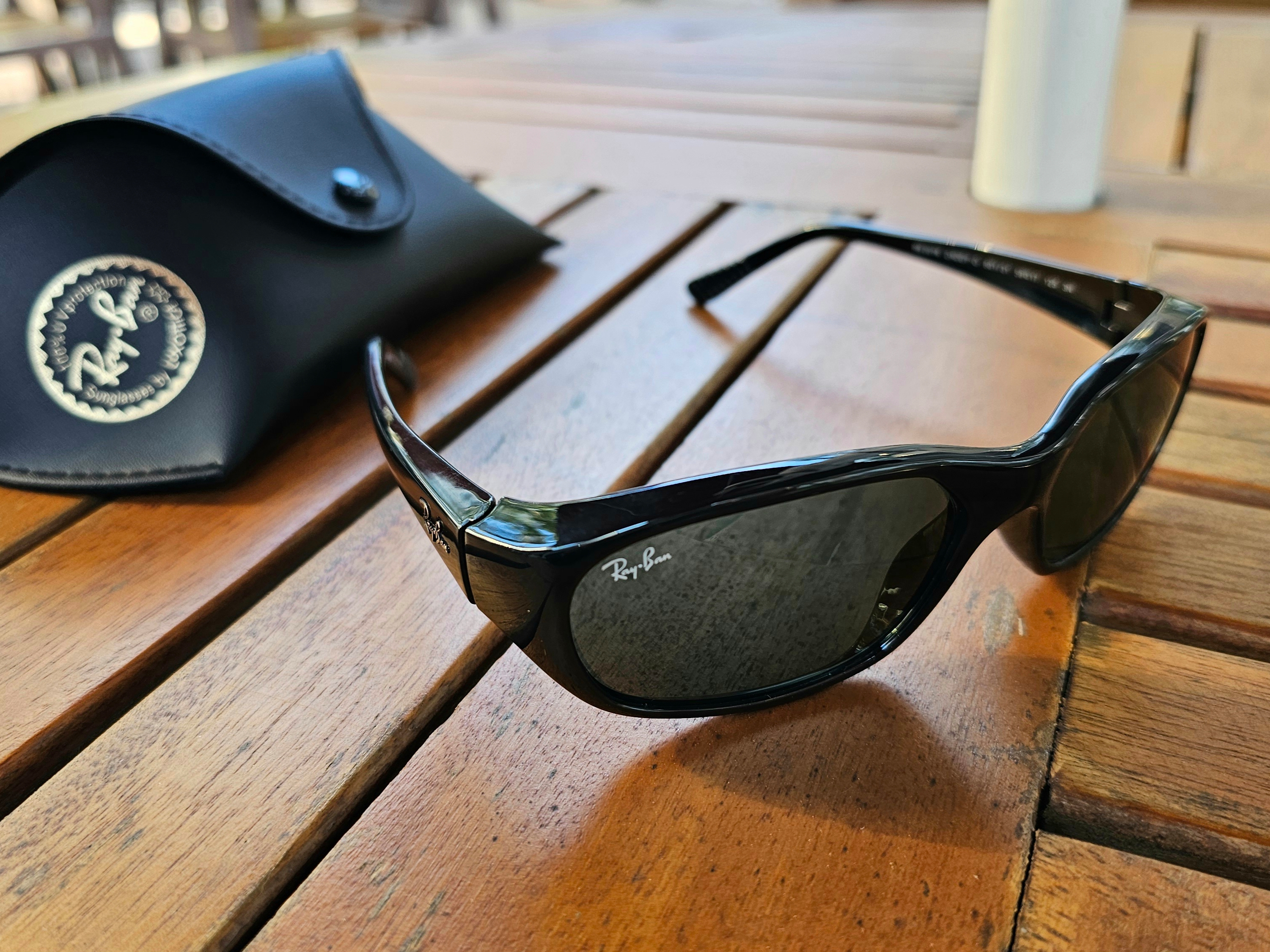 Ray-Ban DADDY-O II Polished Black Frame Green Classic G-15 Lenses 착용 스타일 - 1