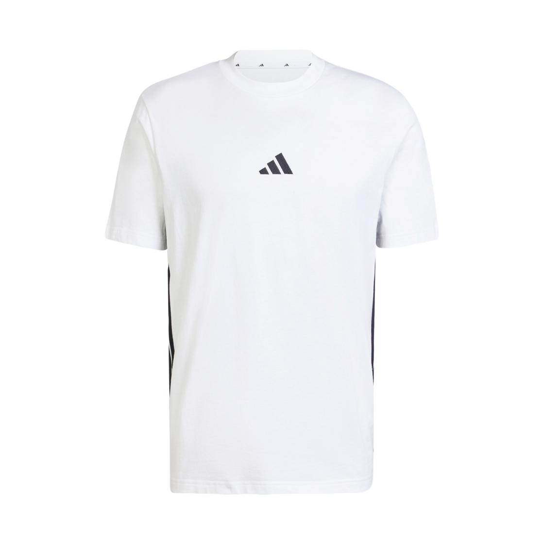 JE6388 Adidas Essentials 3-Stripes Single Jersey T-Shirt White Black - US Sizing