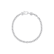 NUMBERING #3903 Bezel Set Clasp Chain Bracelet Silver