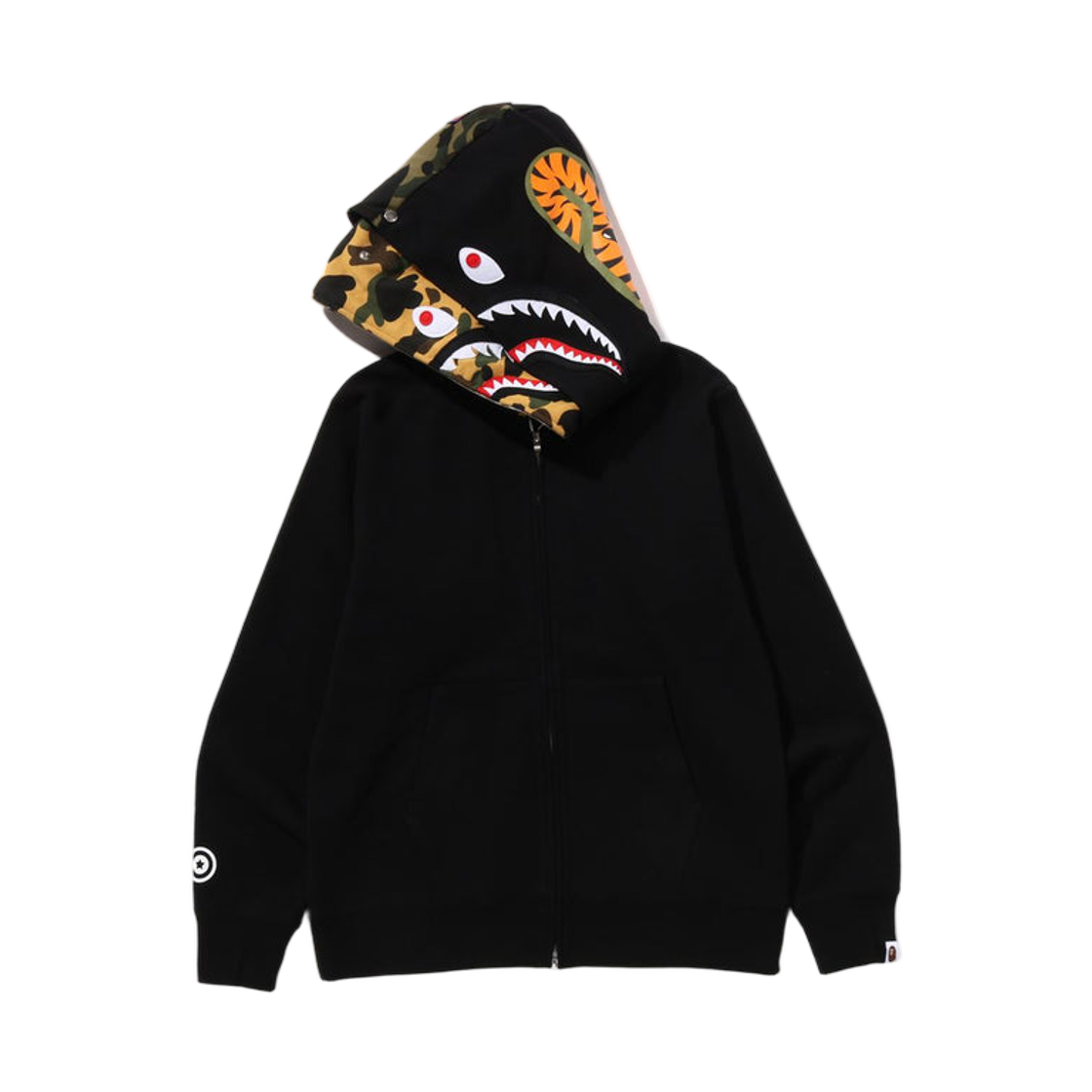 베이프 샤크 풀 집 더블 후드 블랙(BAPE Shark Full Zip Double Hoodie Black) - 2