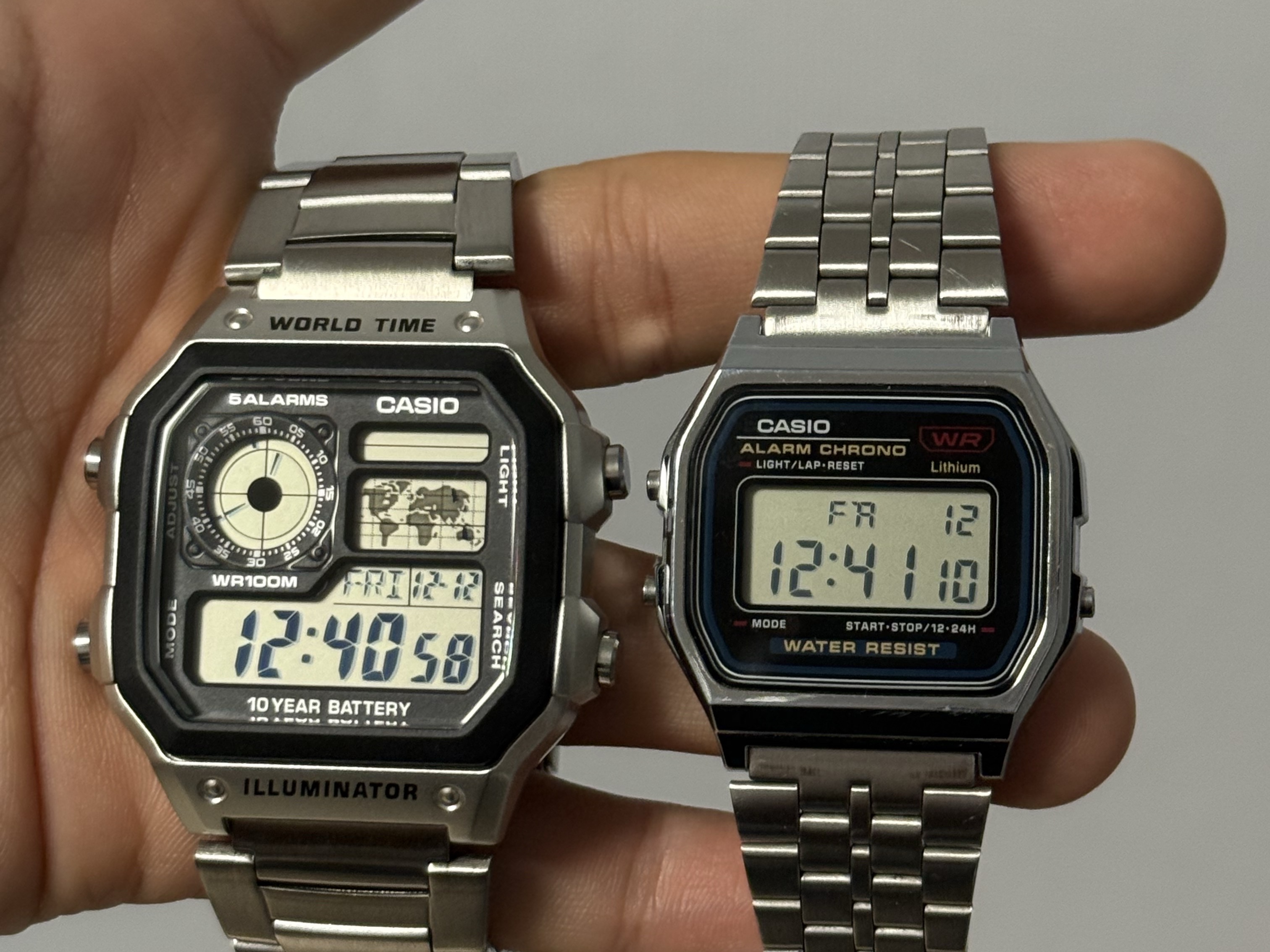 Casio AE-1200WHD-1AV, Casio A-159WA-N1 착용 스타일