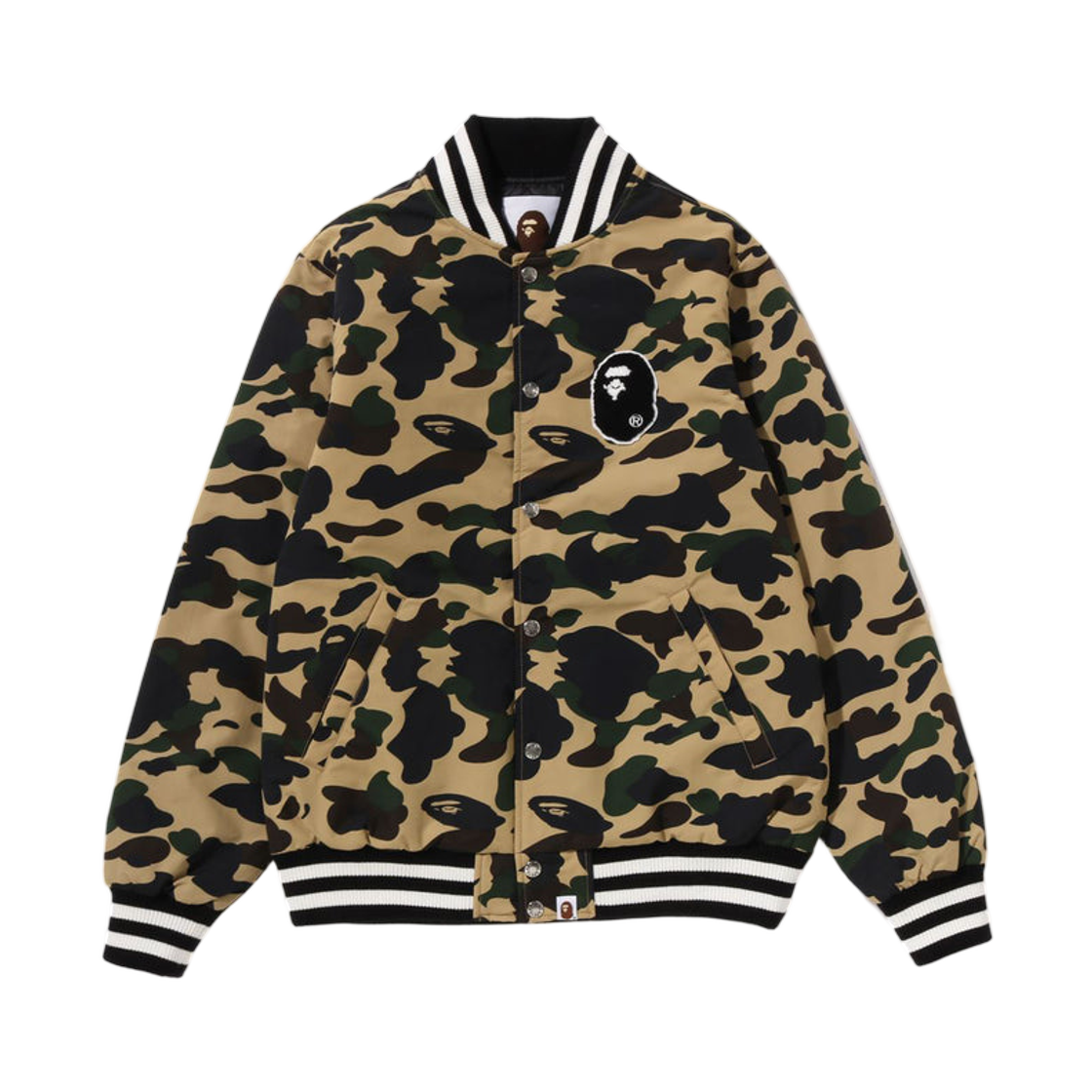 베이프 퍼스트 카모 바시티 자켓 옐로우(BAPE 1st Camo Varsity Jacket Yellow) - 1