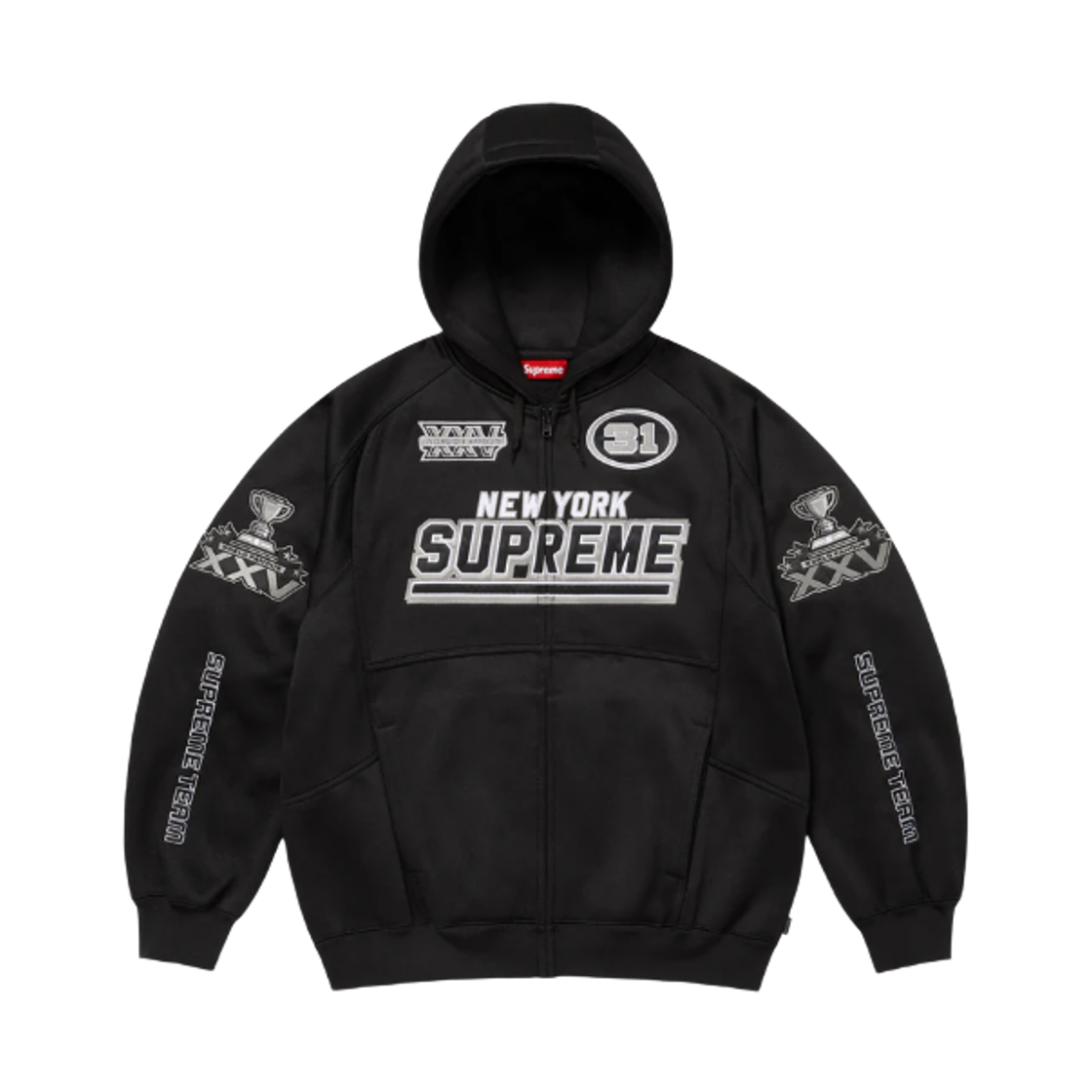 슈프림 풋볼 집업 후드 스웨트셔츠 블랙 - 25FW(Supreme Football Zip Up Hooded Sweatshirt Black - 25FW)