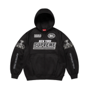Supreme Football Zip Up Hooded Sweatshirt Black - 25FW