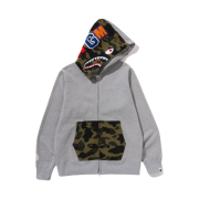 BAPE Shark Full Zip Hoodie Gray