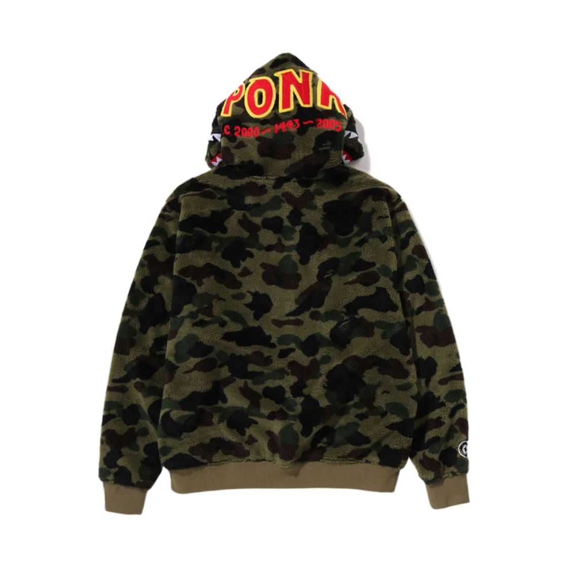 베이프 퍼스트 카모 세컨드 샤크 보아 후드 자켓 그린(BAPE 1st Camo 2nd Shark Boa Hoodie Jacket Green) - 3