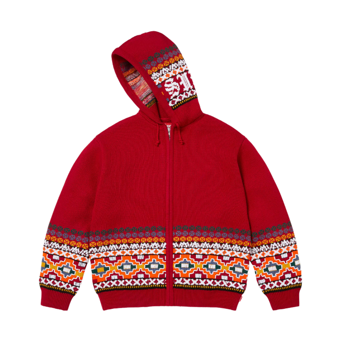슈프림 비디드 집업 후드 스웨터 레드 - 25FW(Supreme Beaded Zip Up Hooded Sweater Red - 25FW) - 2