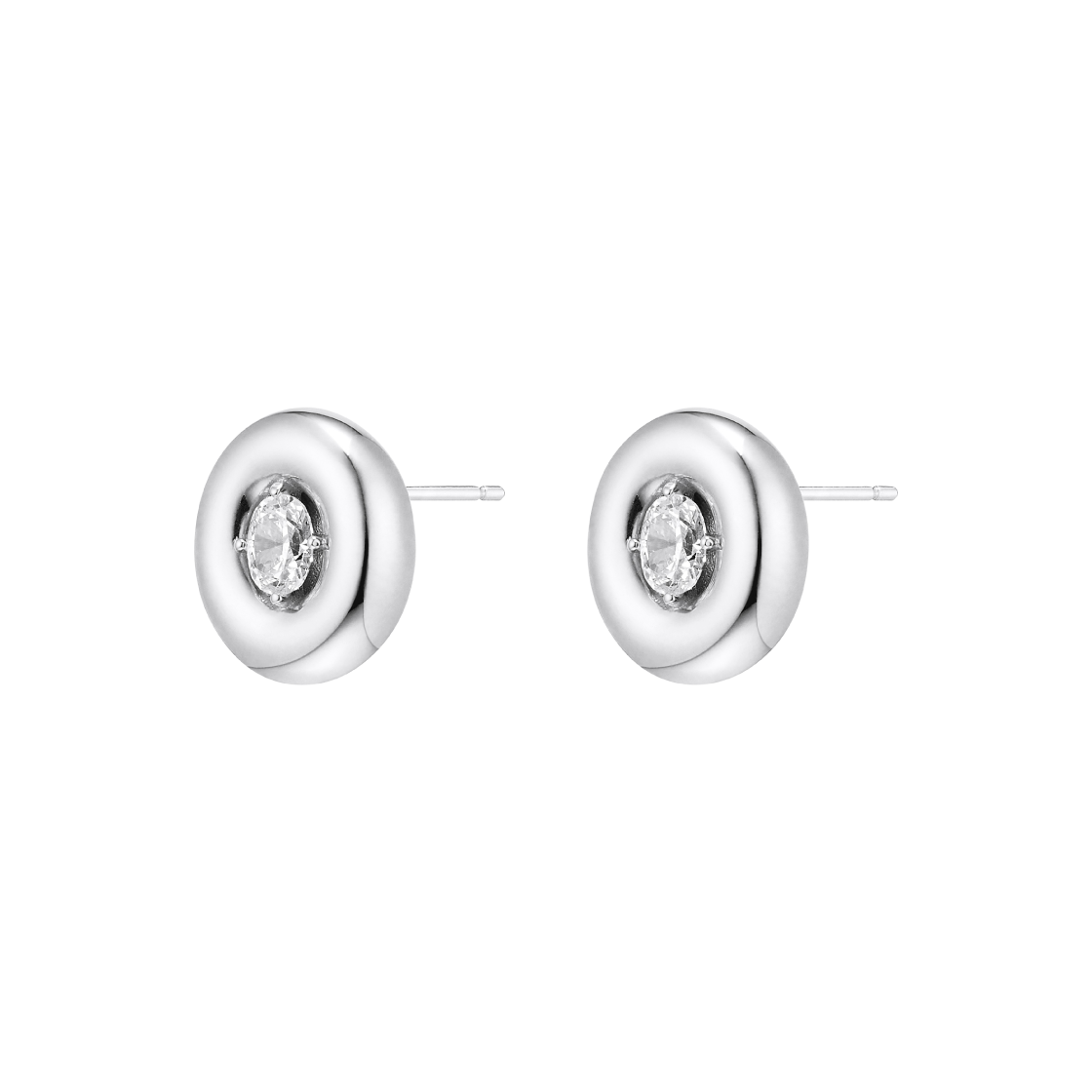 넘버링 #3301 오벌 솔리테어 이어링 실버(NUMBERING #3301 Oval Solitaire Earrings Silver)