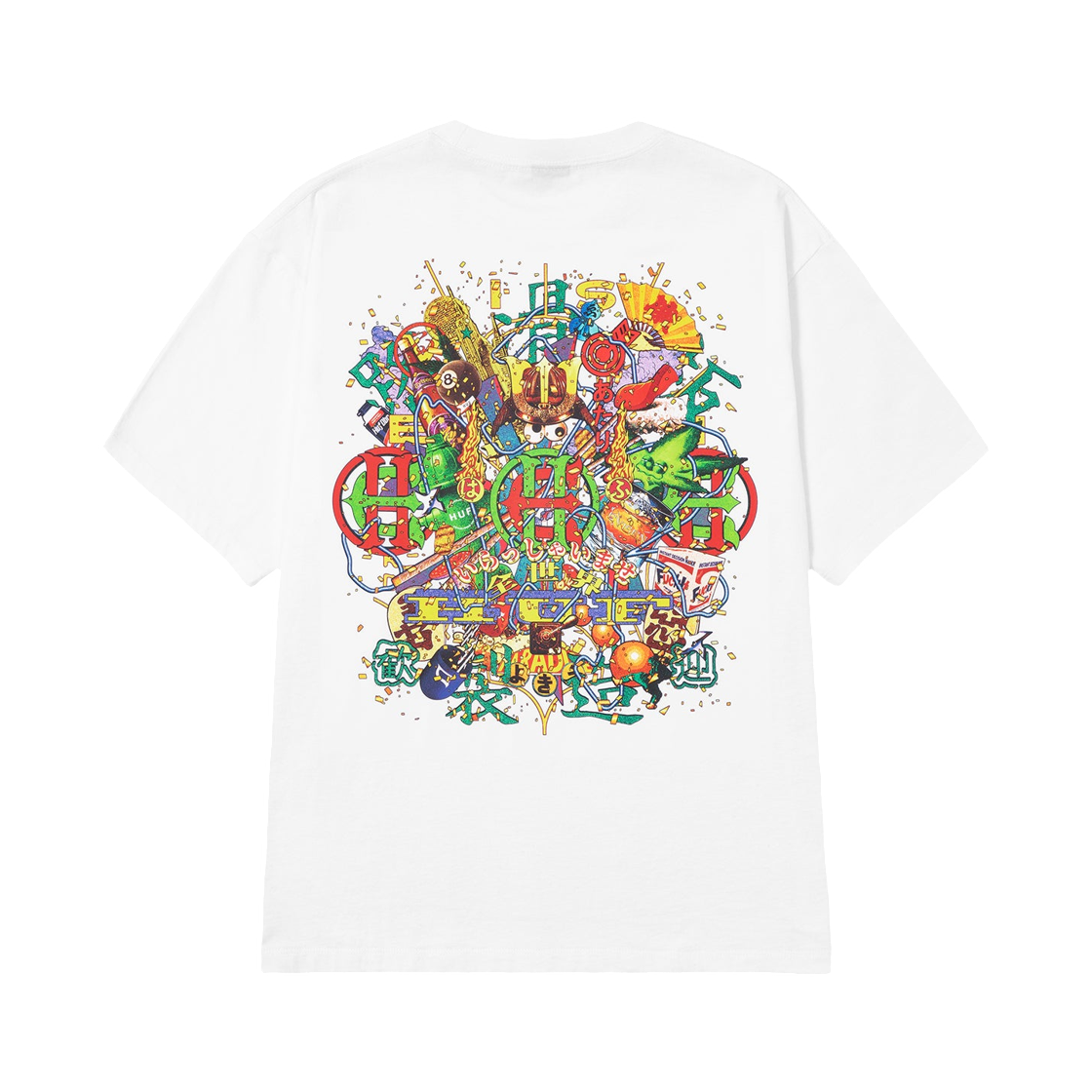 허프 x 에비센 스케이트보드 허프 올스타 티셔츠 화이트(HUF x Evisen Skateboards Huf Allstar T-Shirt White)