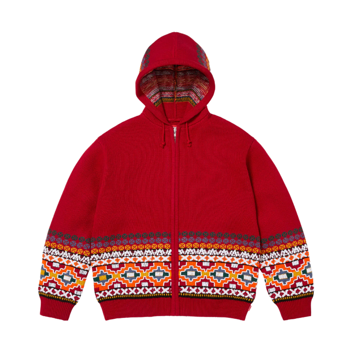 슈프림 비디드 집업 후드 스웨터 레드 - 25FW