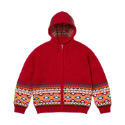 Supreme Beaded Zip Up Hooded Sweater Red - 25FW