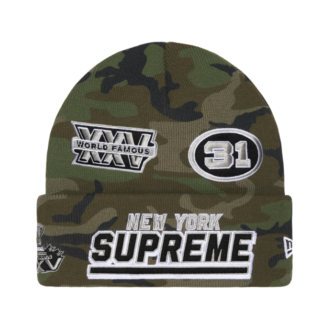 슈프림 뉴에라 풋볼 비니 우드랜드 카모 - 25FW