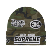 Supreme New Era Football Beanie Woodland Camo - 25FW