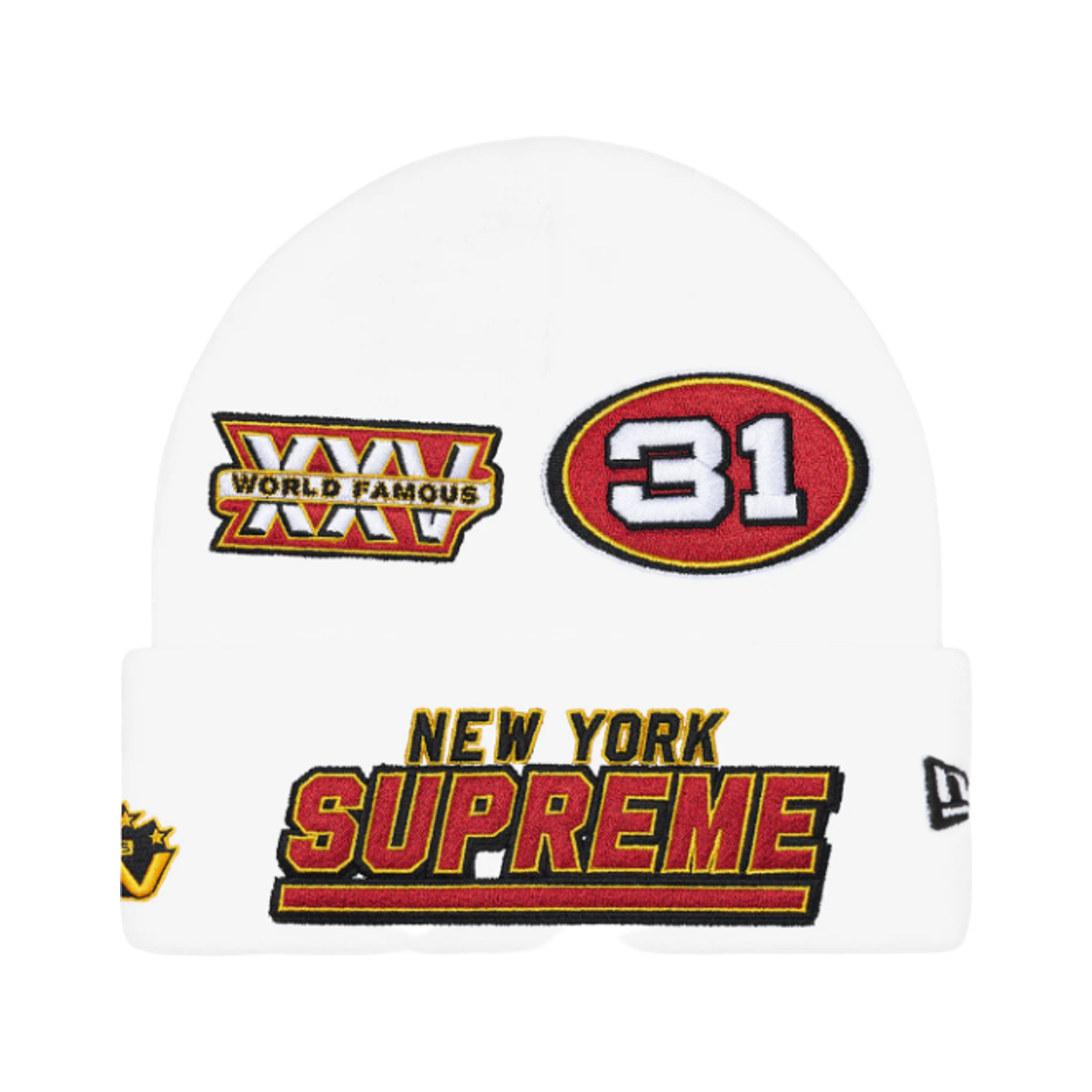 - Supreme New Era Football Beanie White - 25FW