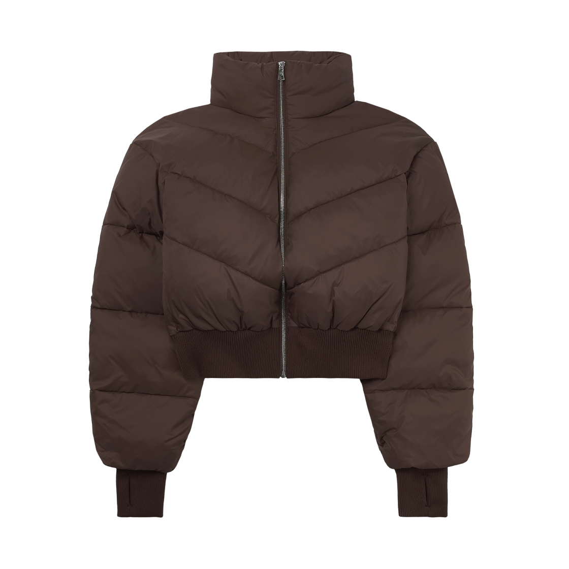 (W) 알로 요가 크롭 애트모스피어 푸퍼 브라운스톤((W) Alo Yoga Cropped Atmosphere Puffer Brownstone)