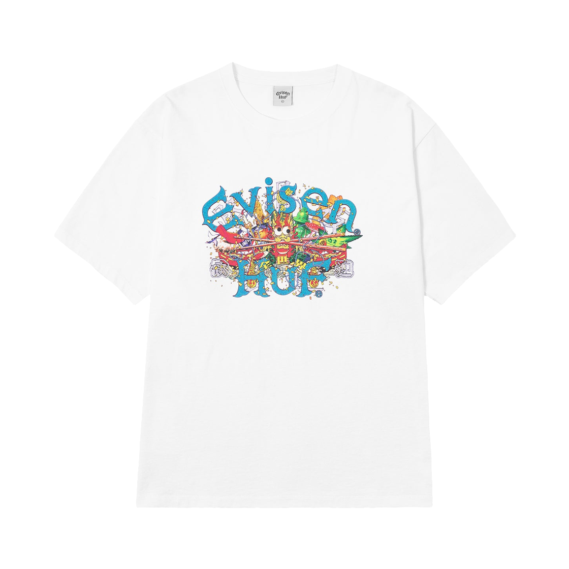 허프 x 에비센 스케이트보드 드래곤 티셔츠 화이트(HUF x Evisen Skateboards Dragon T-Shirt White)
