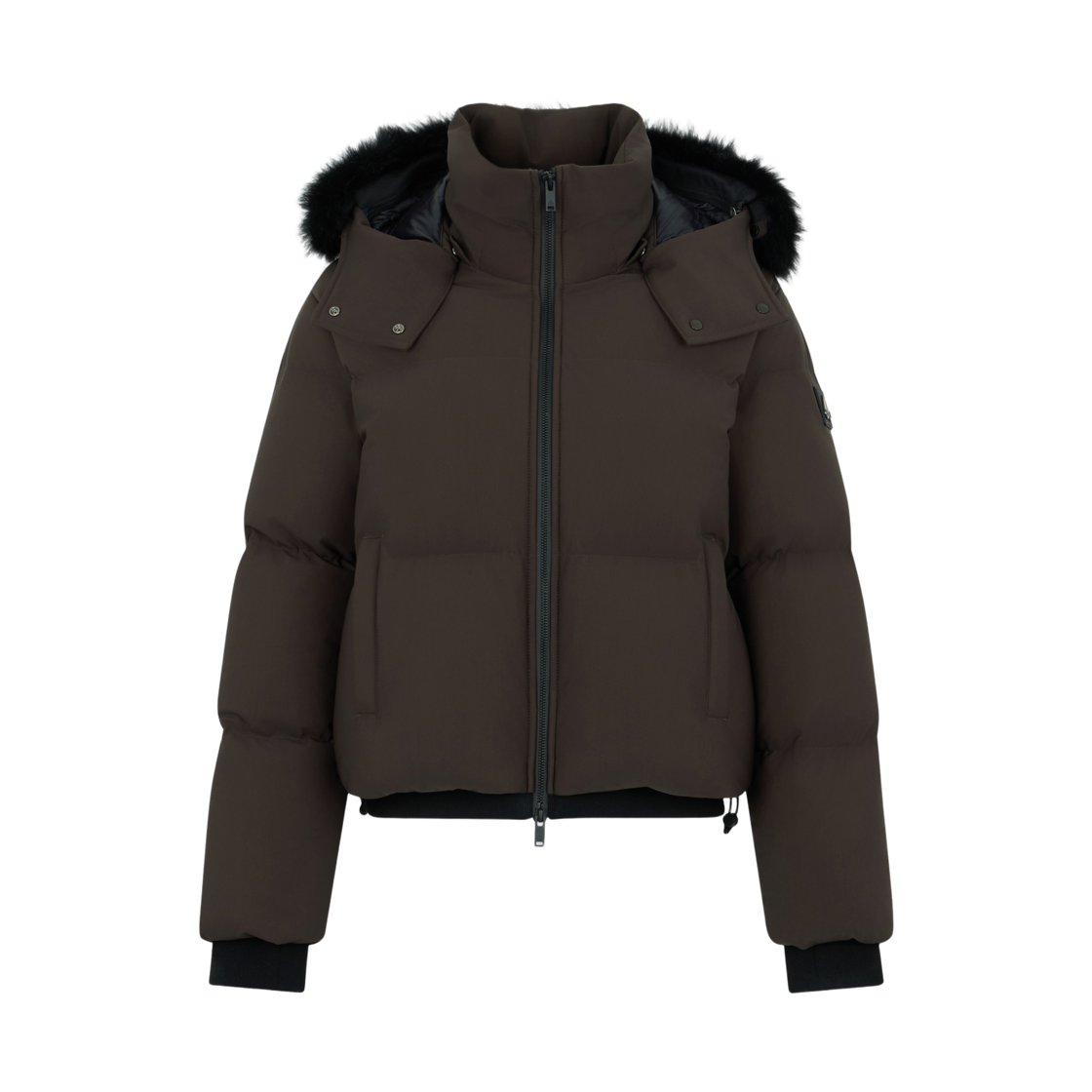 M35LJ137S1744 (W) Moose Knuckles Nyluxe Misti Shearling Trim Puffer Espresso Black