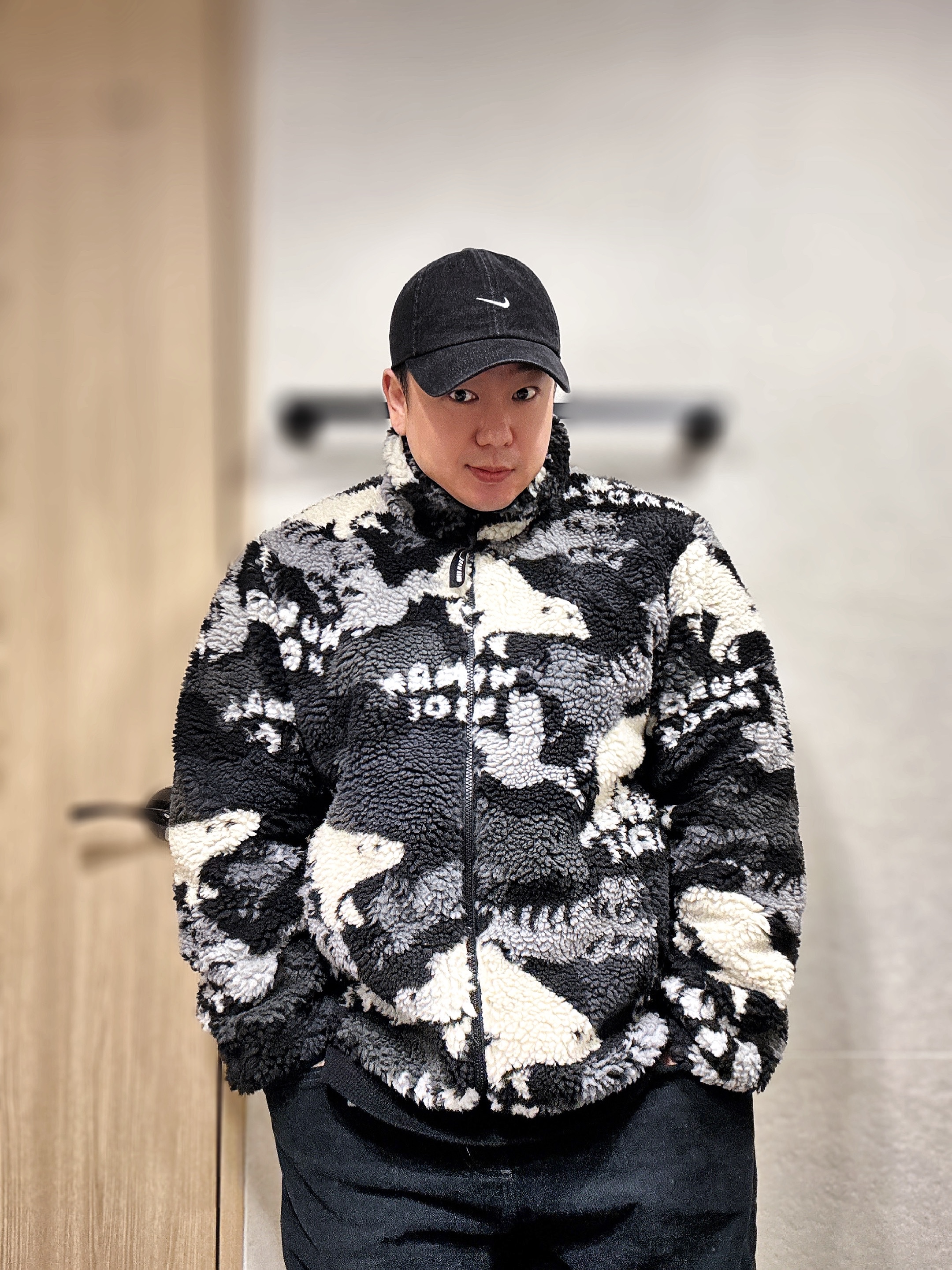 Human Made Animal Fleece Jacket Gray 착용 스타일