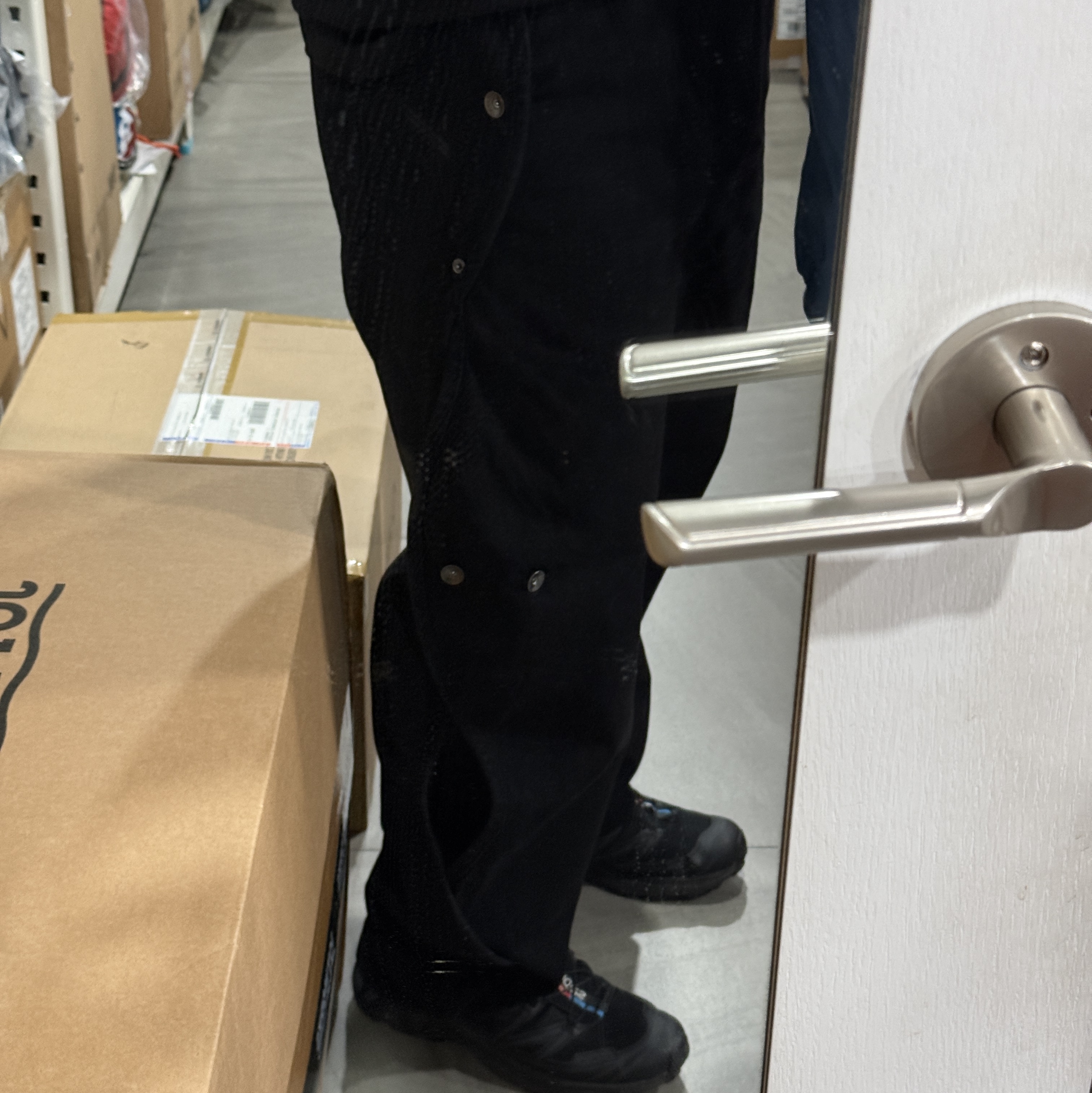 Sansan Gear Cotton Wave Pants Black 착용 스타일 - 2