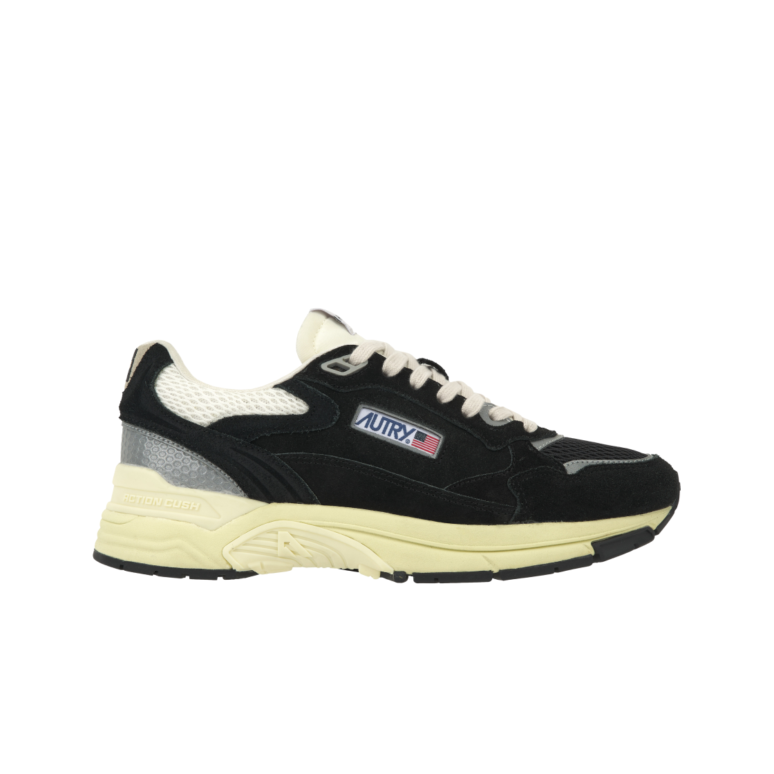 HYLM-UM07 Autry Hyperway Sneakers in Mesh Suede Black Silver