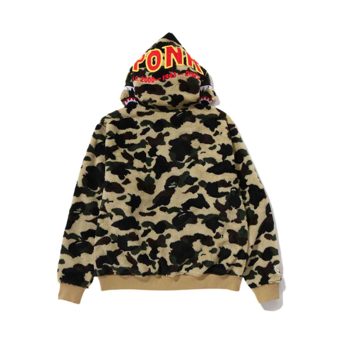 베이프 퍼스트 카모 세컨드 샤크 보아 후드 자켓 옐로우(BAPE 1st Camo 2nd Shark Boa Hoodie Jacket Yellow) - 3