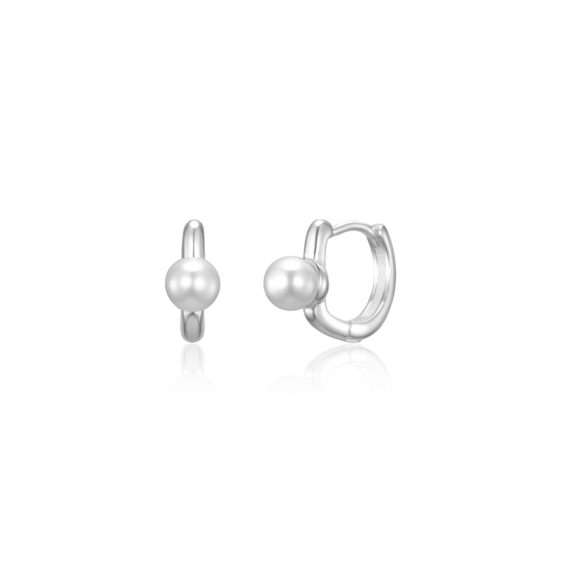 10042420001 Byweekend Coral Pearl Earring Silver