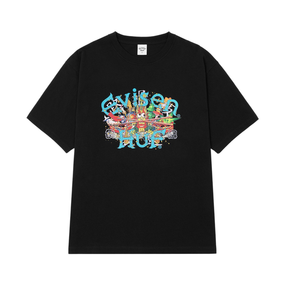 허프 x 에비센 스케이트보드 드래곤 티셔츠 블랙(HUF x Evisen Skateboards Dragon T-Shirt Black)