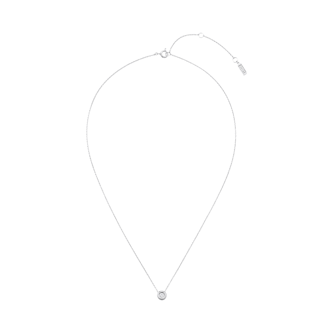 넘버링 #3702 베젤 세트 솔리테어 펜던트 네크리스 실버(NUMBERING #3702 Bezel Set Solitaire Pendant Necklace Silver)