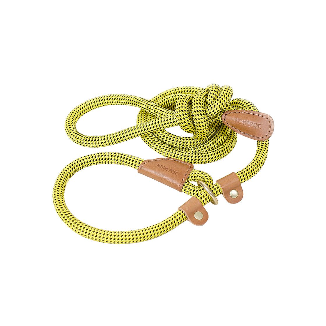 PB001D-SPWA0039 HOWLPOT All In One Leash Black Lemon