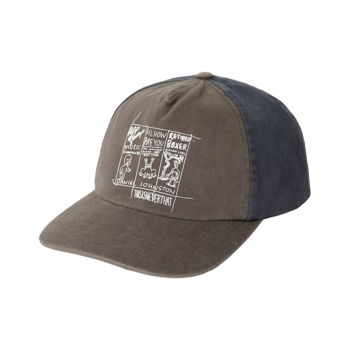 DN253WHWBC01-CHA Thisisneverthat x Daniel Johnston 3-Frame Washed Cap Charcoal