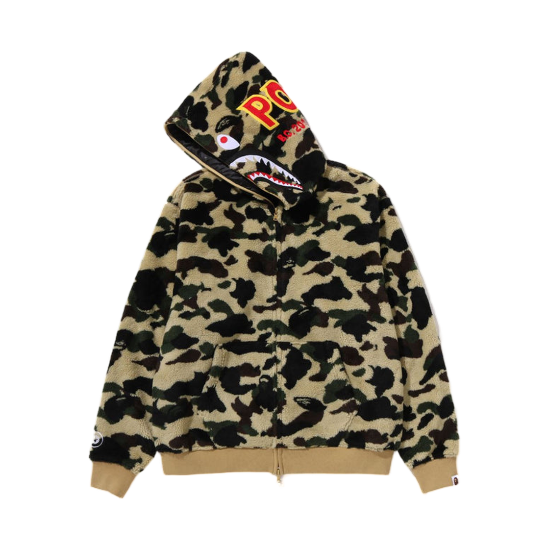 베이프 퍼스트 카모 세컨드 샤크 보아 후드 자켓 옐로우(BAPE 1st Camo 2nd Shark Boa Hoodie Jacket Yellow) - 2