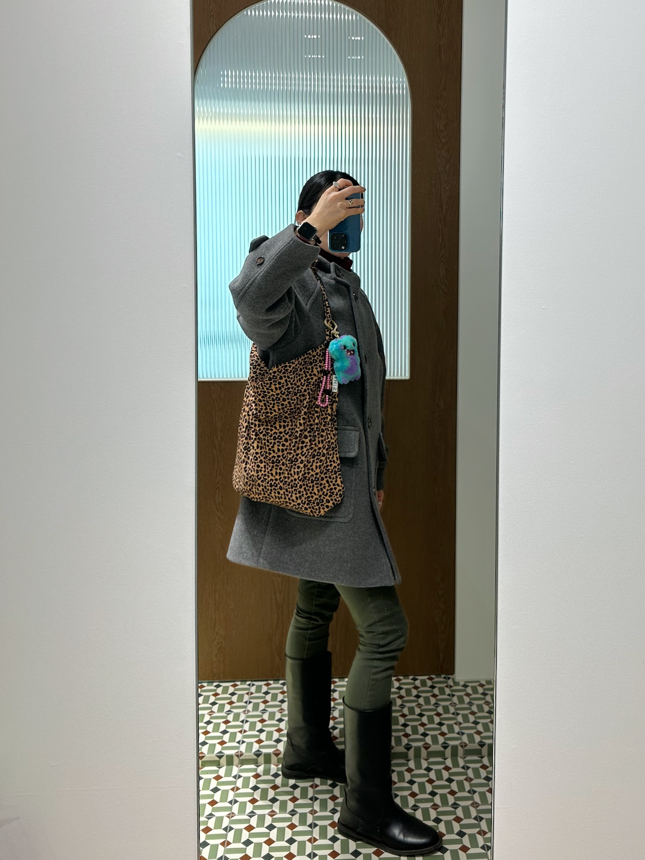 Fuggler McGoo Mix Keyring, Emis 22Y Leopard Corduroy Eco Bag Brown 착용 스타일 - 7
