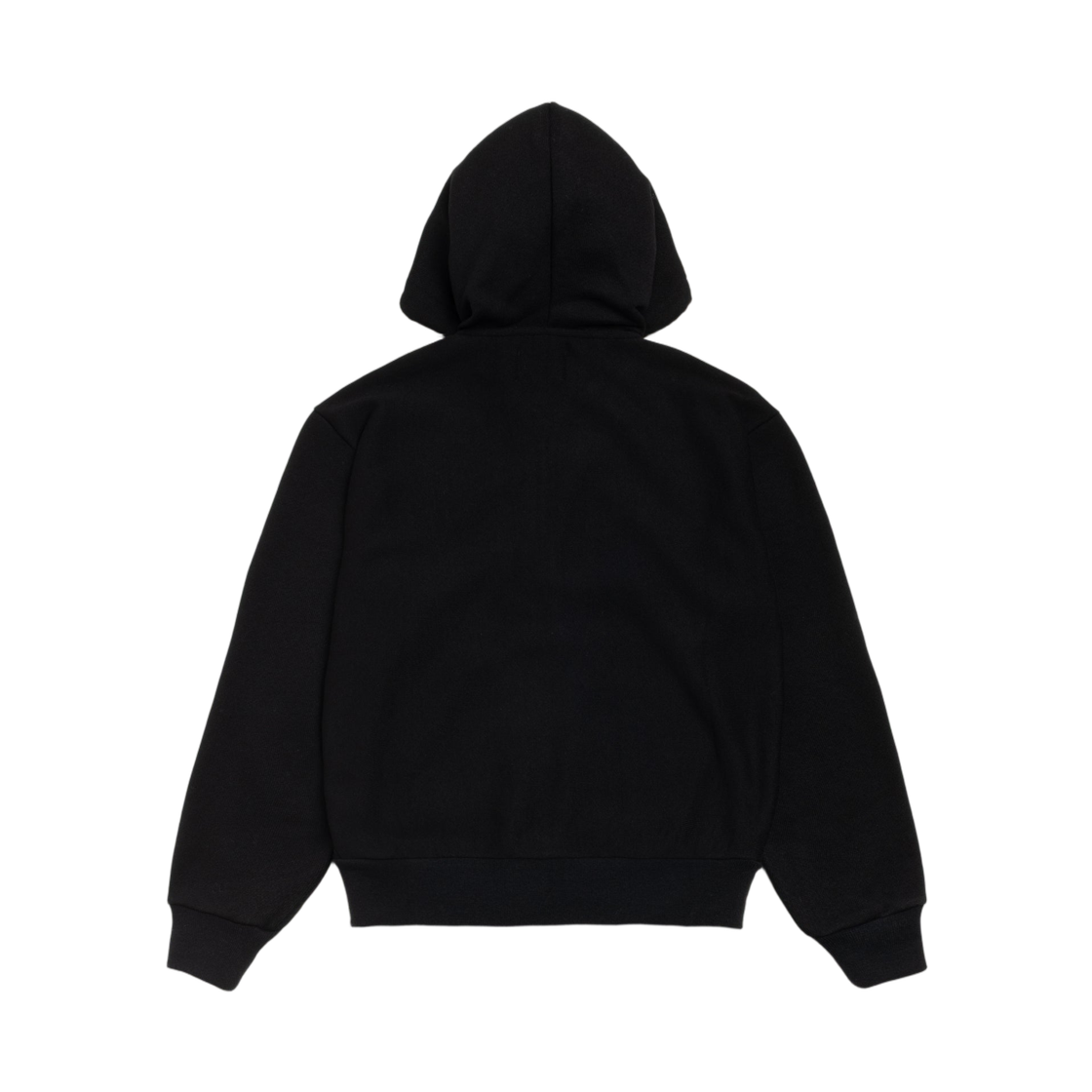 스투시 패치 니트 후드 집업 블랙