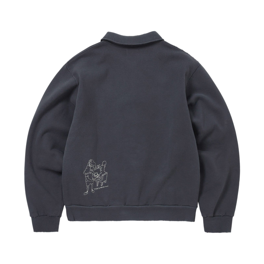 디스이즈네버댓 x 다니엘 존스턴 H.Y.L.A. 하프 집 스웨트셔츠 페이디드 네이비(Thisisneverthat x Daniel Johnston H.Y.L.A. Half Zip Sweatshirt Faded Navy) - 2