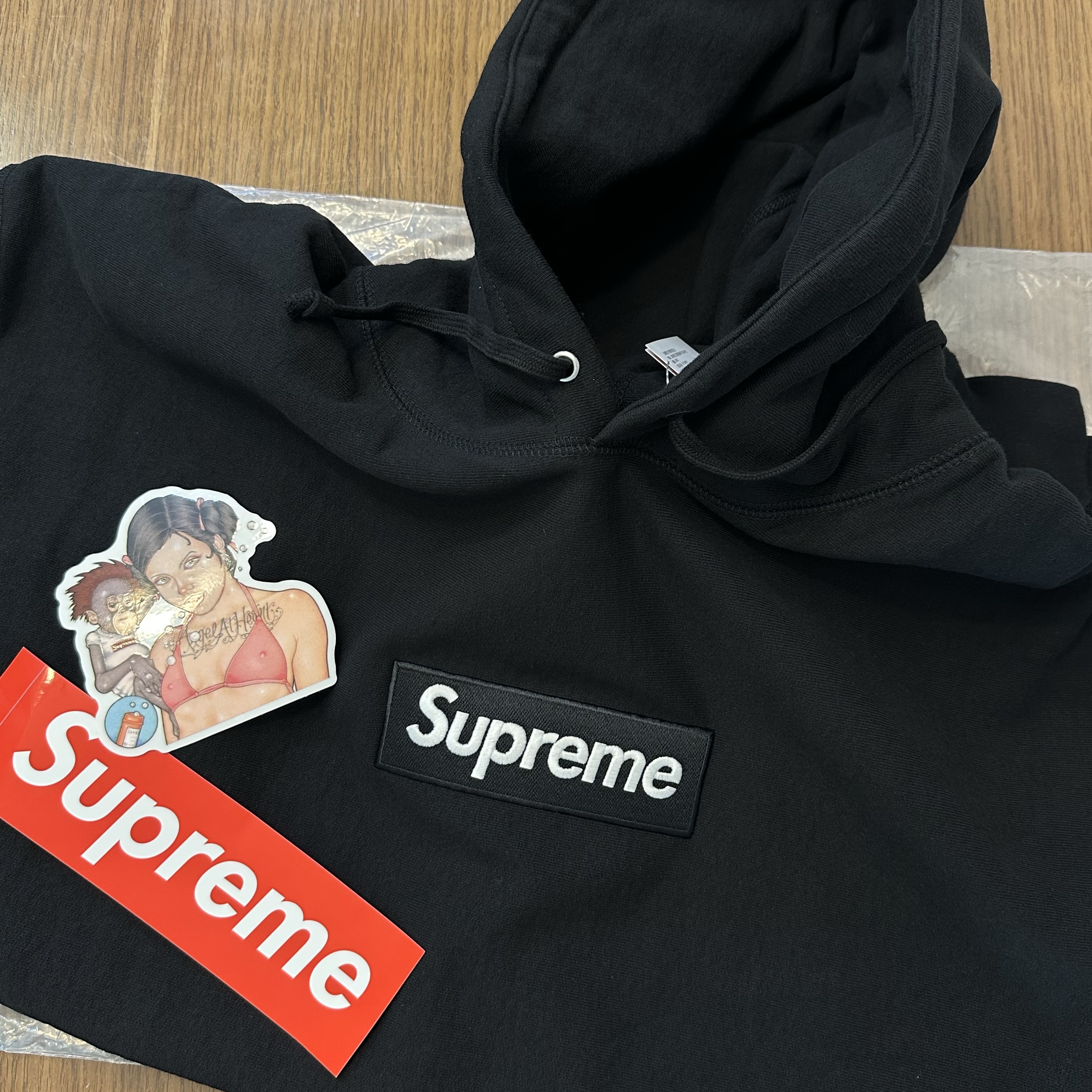 Supreme Box Logo Hooded Sweatshirt Black - 25FW 착용 스타일