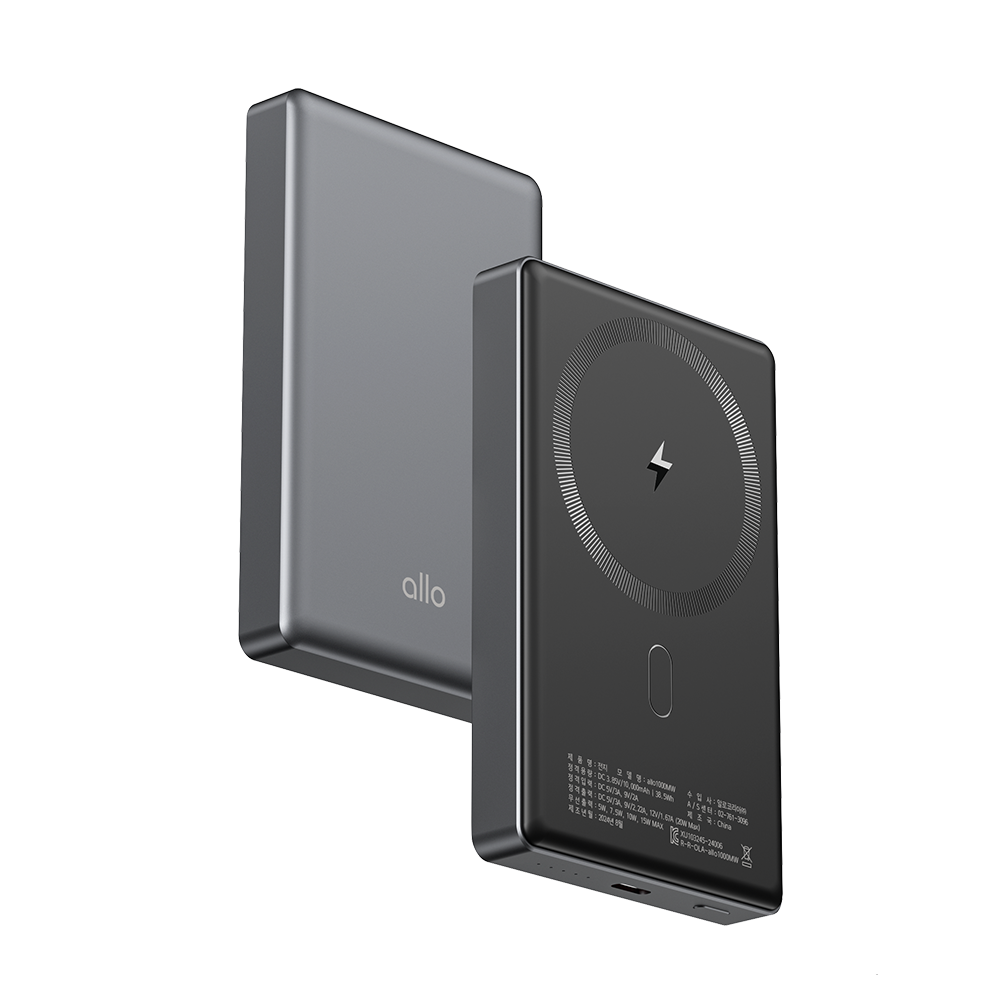 알로코리아 슬림 코발트 아이폰 갤럭시 맥세이프 C타입 보조배터리 20W 10000mah(AlloKorea Slim Cobalt iPhone Galaxy Maxape C Type Auxiliary Battery 20W 10000 mah)