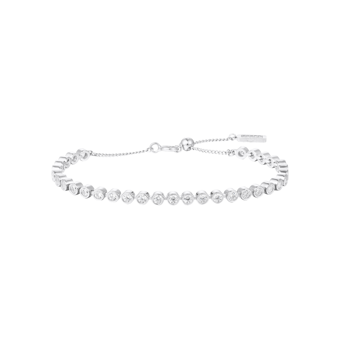 넘버링 #3902 미디엄 베젤 세트 테니스 브레이슬릿 실버(NUMBERING #3902 Medium Bezel Set Tennis Bracelet Silver)