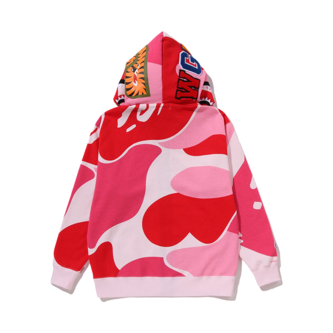 베이프 메가 ABC 카모 더블 샤크 릴렉스드 핏 풀 집 후드 핑크(BAPE Mega ABC Camo Double Shark Relaxed Fit Full Zip Hoodie Pink) - 3
