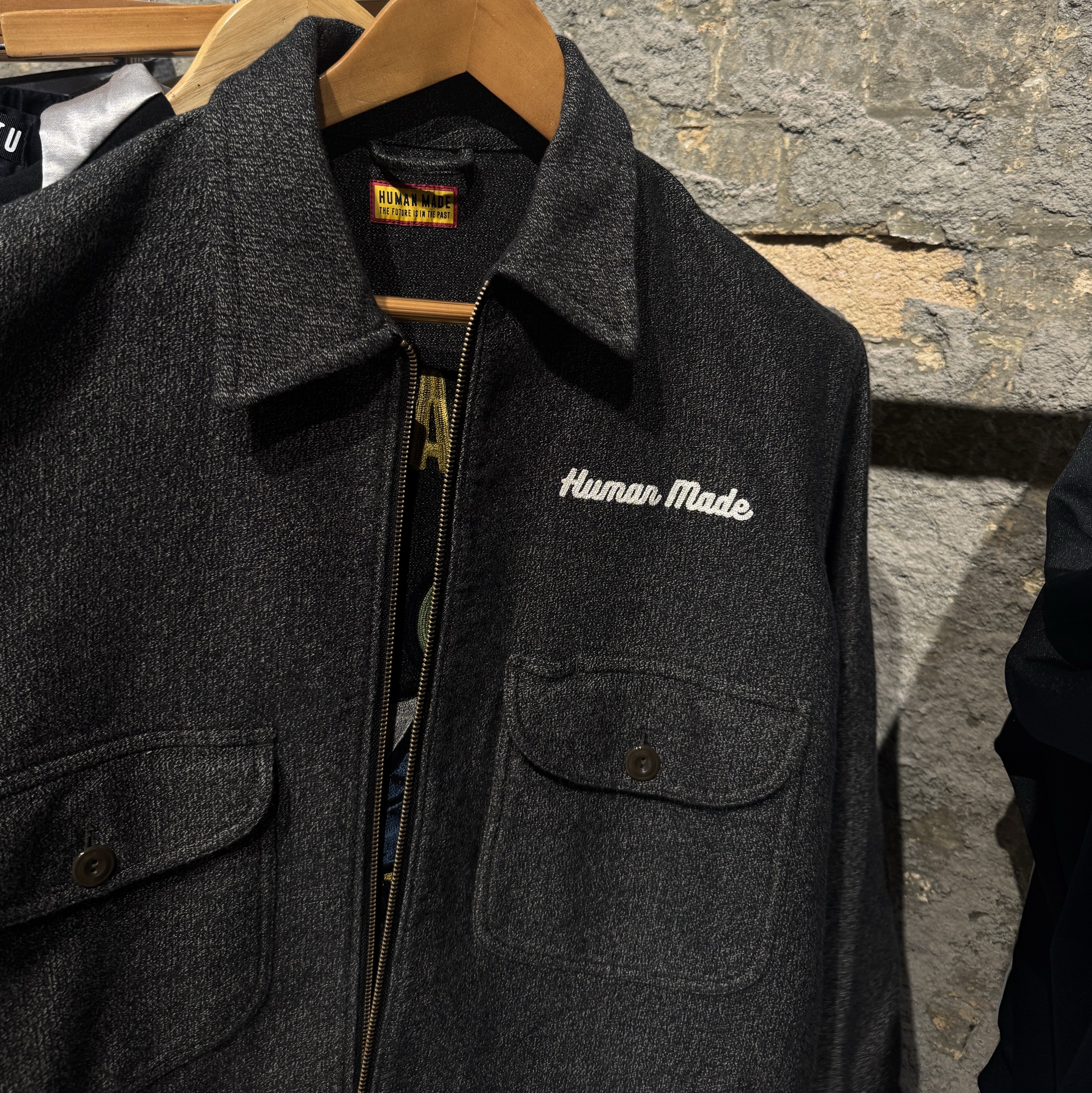 Human Made Zip-Up Work Jacket Gray 착용 스타일 - 1