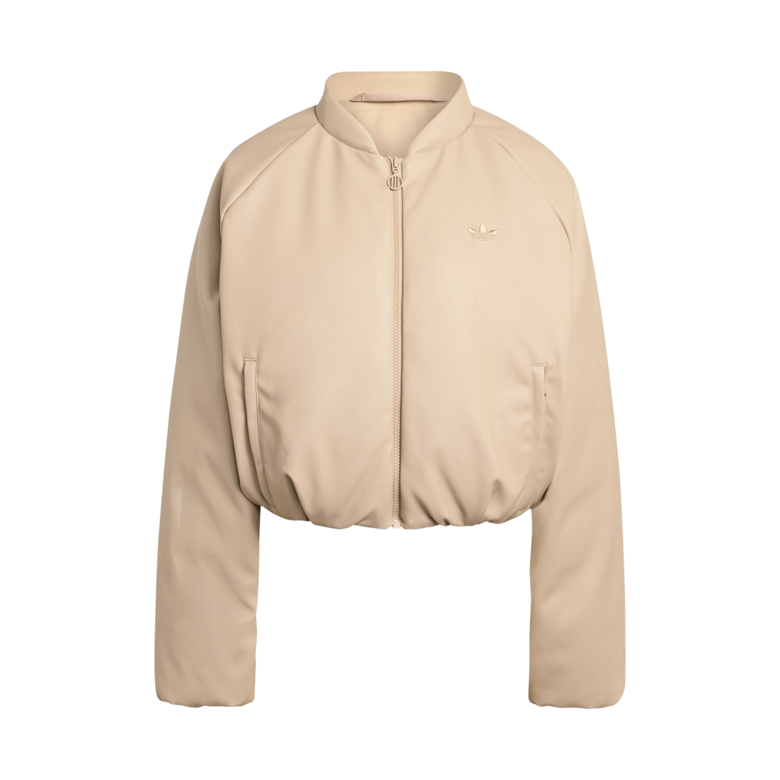JX3015 (W) Adidas Leather Bomber Jacket Stone Khaki - KR Sizing