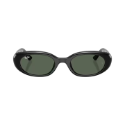 Ray-Ban RB4441D Bio-Based Polished Black Frame Dark Green Lenses Low Bridge Fit