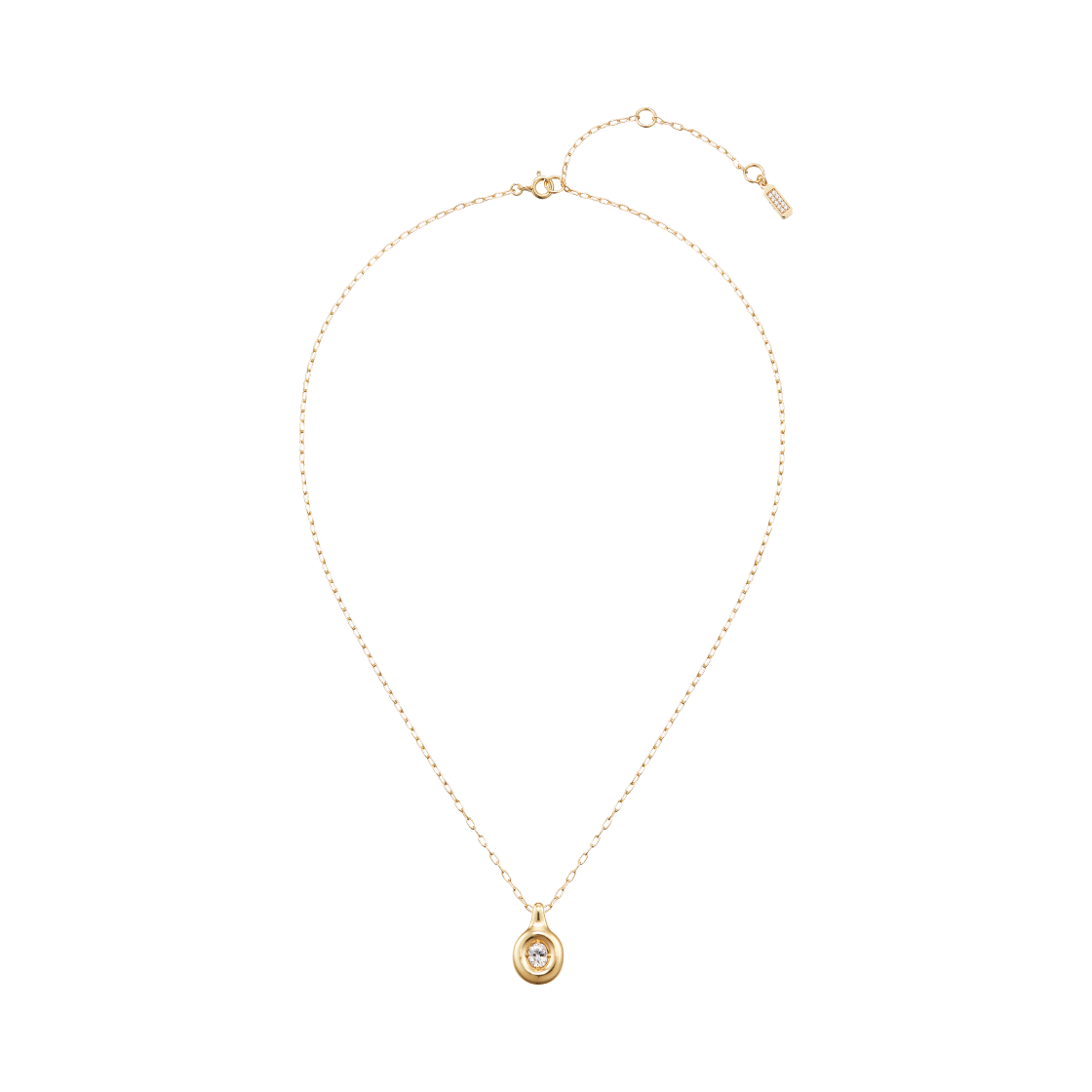 넘버링 #3801 오벌 솔리테어 펜던트 네크리스 골드(NUMBERING #3801 Oval Solitaire Pendant Necklace Gold)