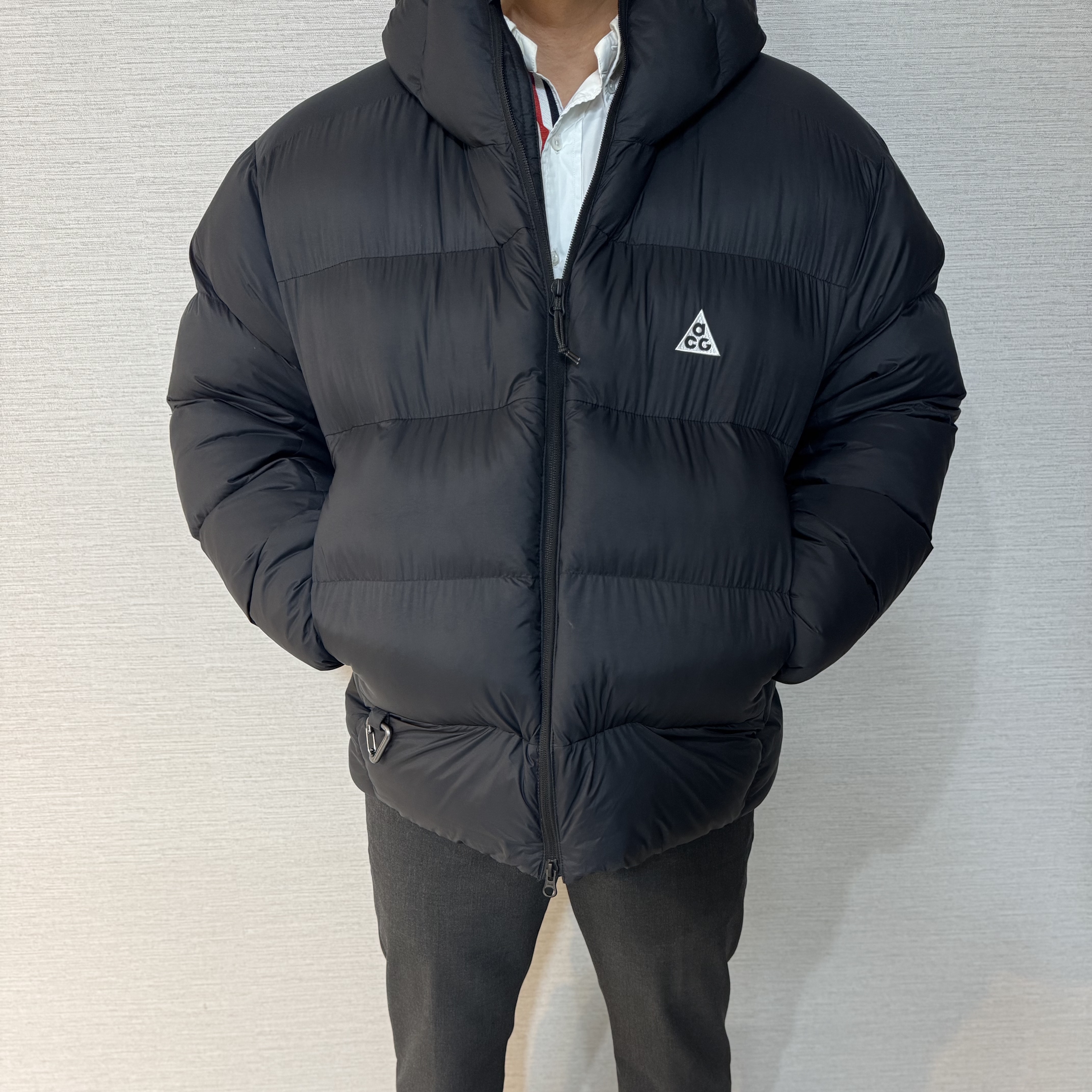 Nike ACG Therma-Fit ADV Lunar Lake Loose Hooded Jacket Black Summit White - Asia 착용 스타일