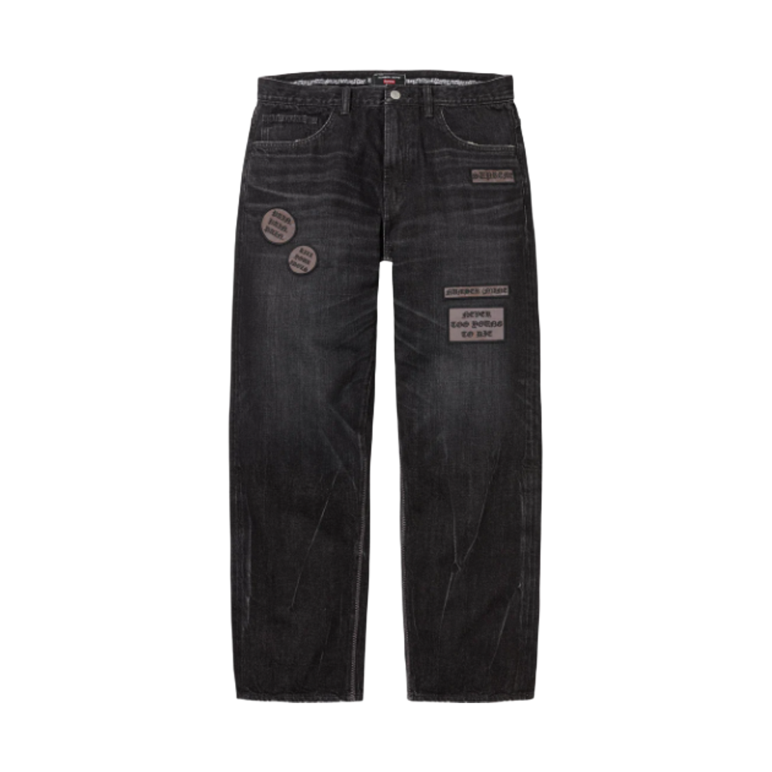 슈프림 x 넘버 나인 패치스 루즈 핏 셀비지 진 블랙 - 25FW(Supreme x Number (N)ine Patches Loose Fit Selvedge Jean Black - 25FW) - 1