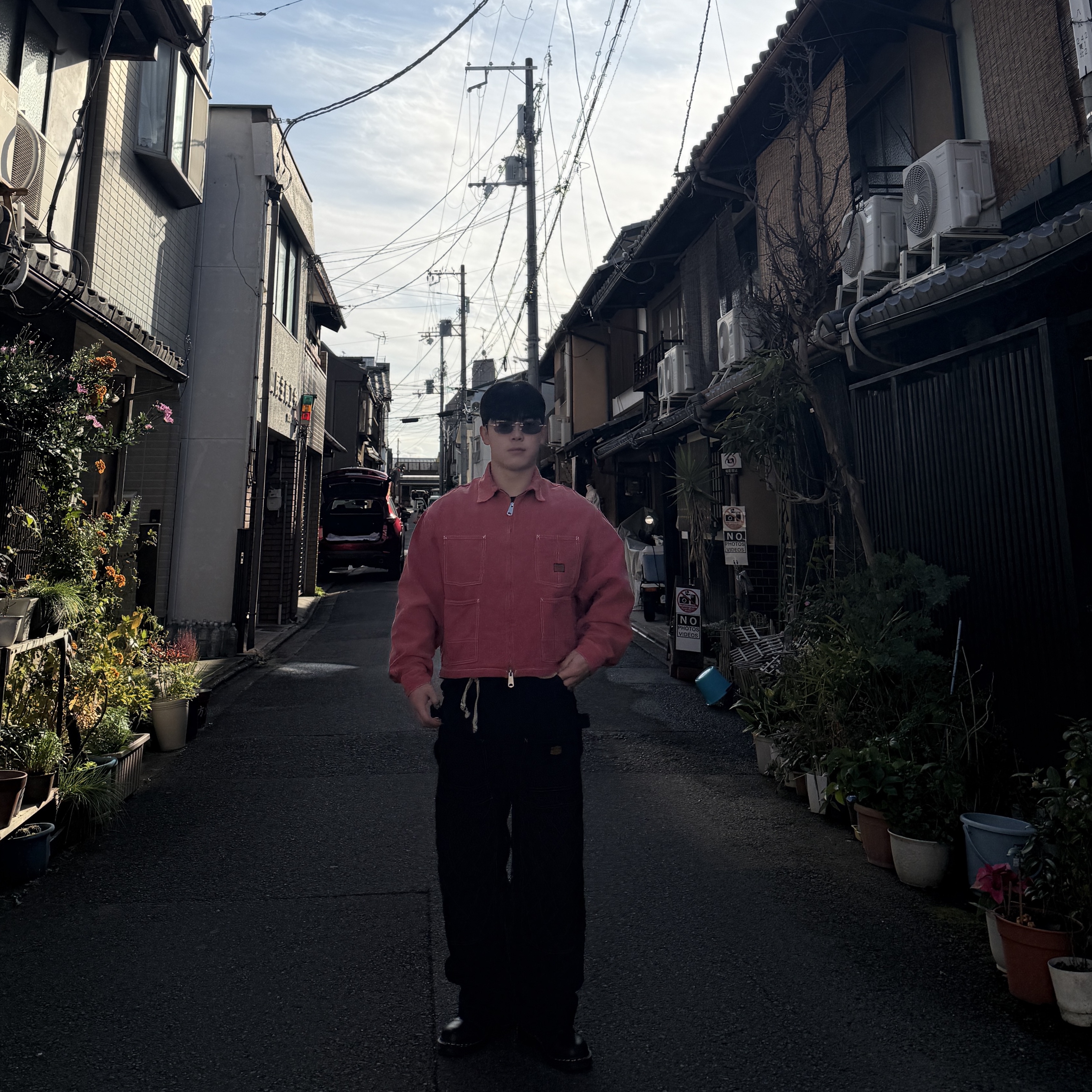 Kapital Thin Canvas Lumber Pants Black, Dr. Martens 1461 Smooth Black 착용 스타일 - 4