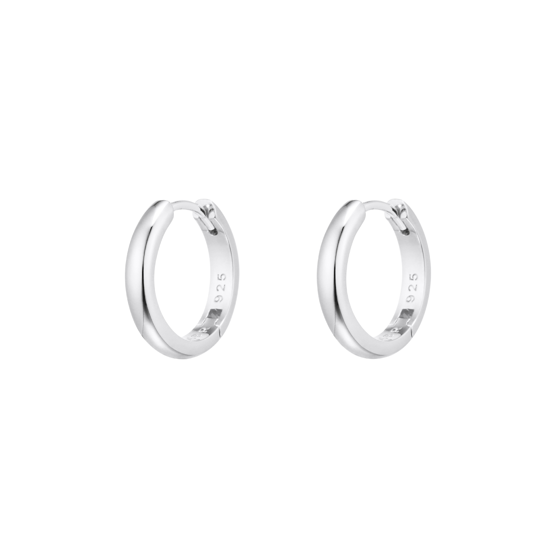 N25CE18 NUMBERING #3208 Small Basic Hoop Earrings Silver